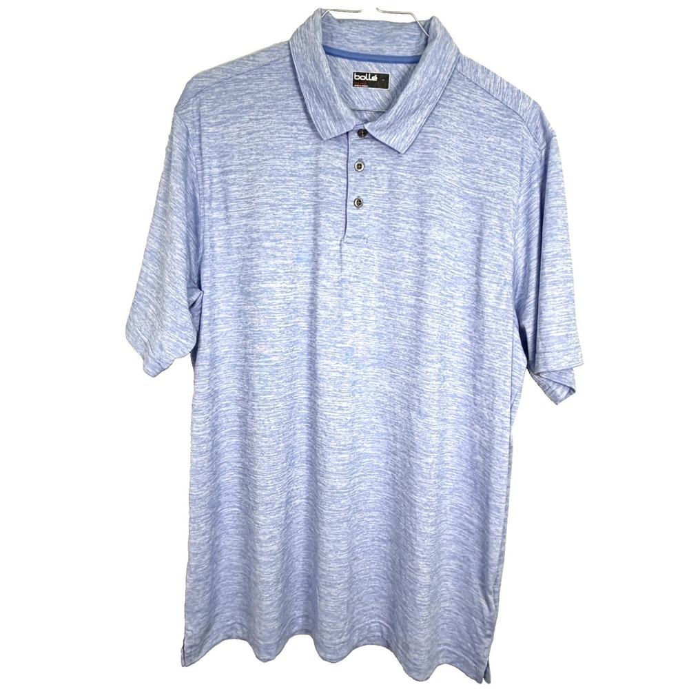 BOLLE MEN'S POLO SHIRT MOISTURE WICK, BREATHABLE LT. BLUE 100% POLY S/S SZ.2XL